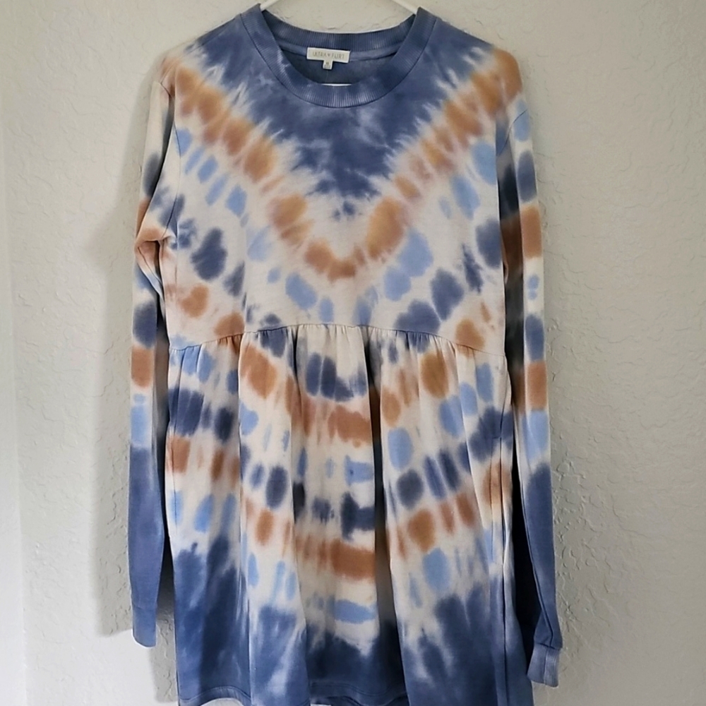 Tie-Dye Long Sleeve Midi Dress - Picture 11 of 16